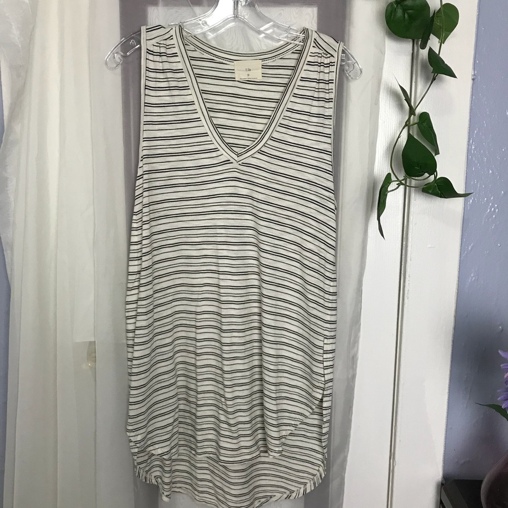 T. la Stripe long tank top size S